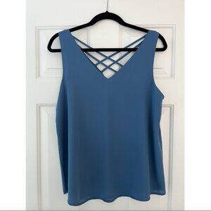 Strappy Blue Tank Top